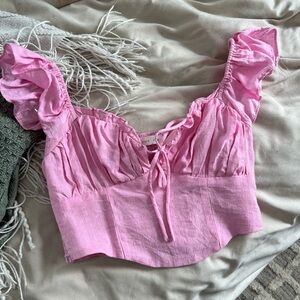 Pink Ruffled Crop Top from Altar’d State